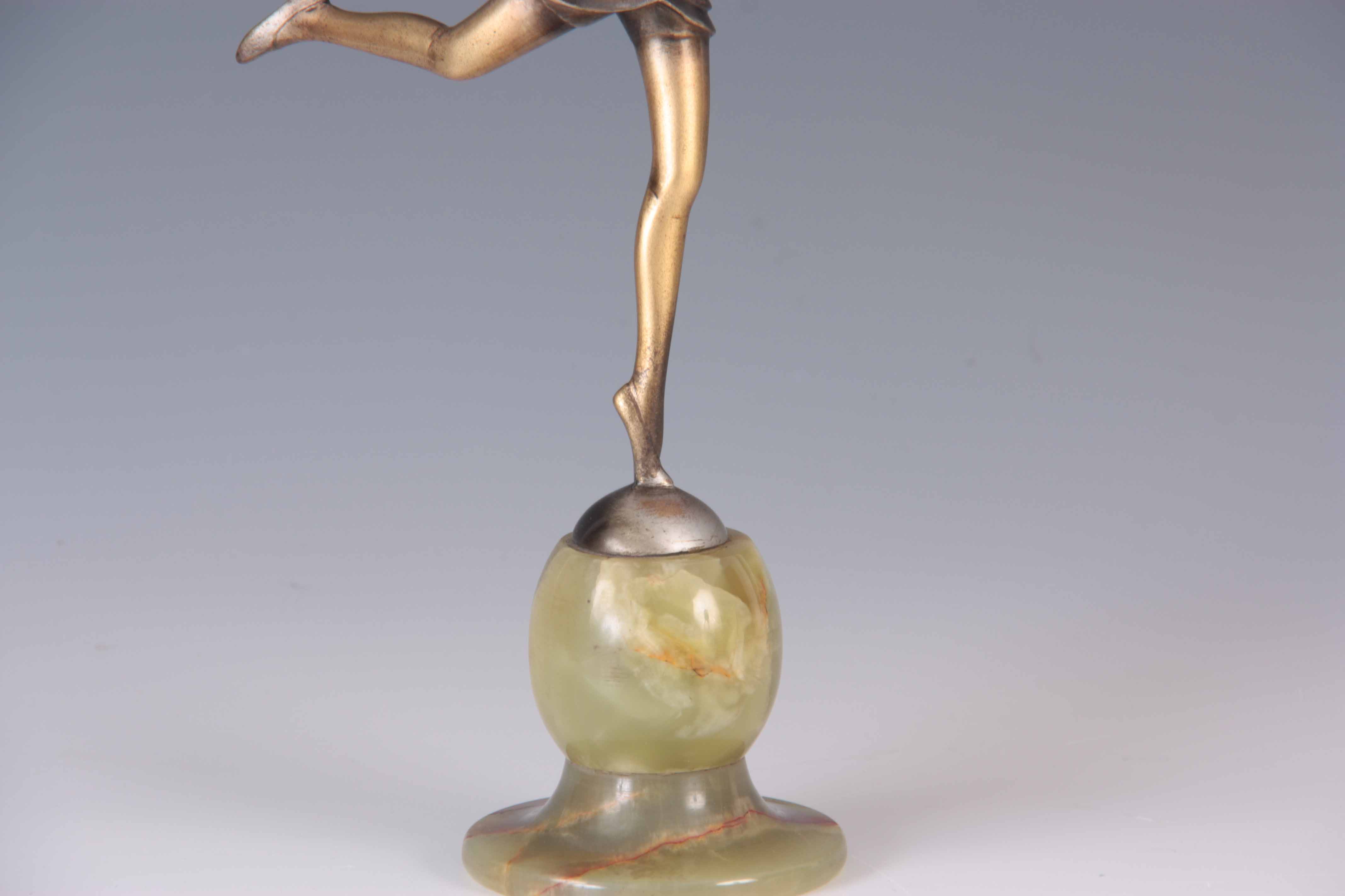 STEFAN DAKON, AUSTRIA (1904 - 1992). AN EARLY 20TH CENTURY SILVERED AND GOLD COLD PAINTED BRONZE - Image 3 of 4