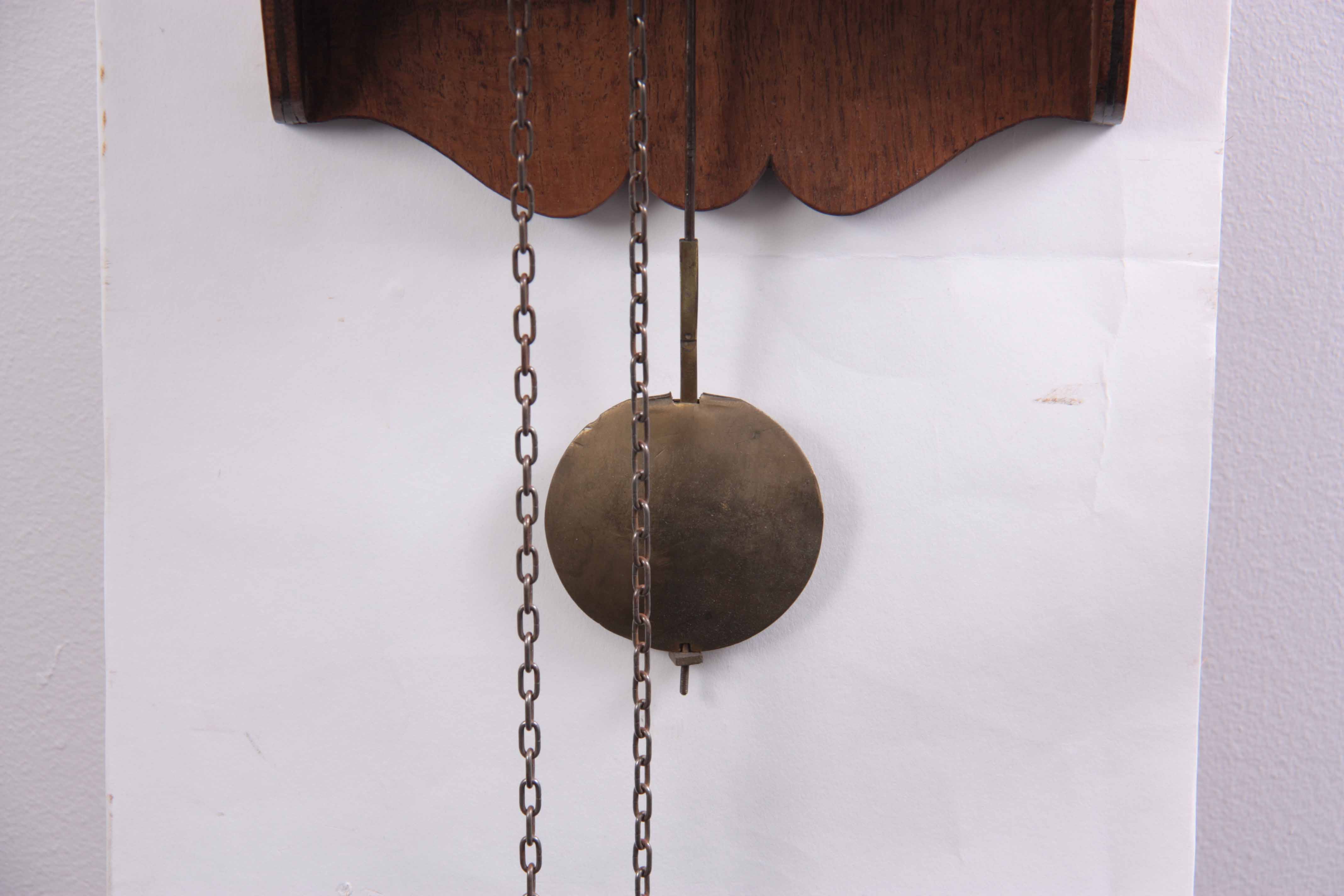 W. EVANS, SALOP. A LATE 18TH CENTURY OAK AND MAHOGANY HOODED WALL CLOCK the case having a swan - Image 10 of 10