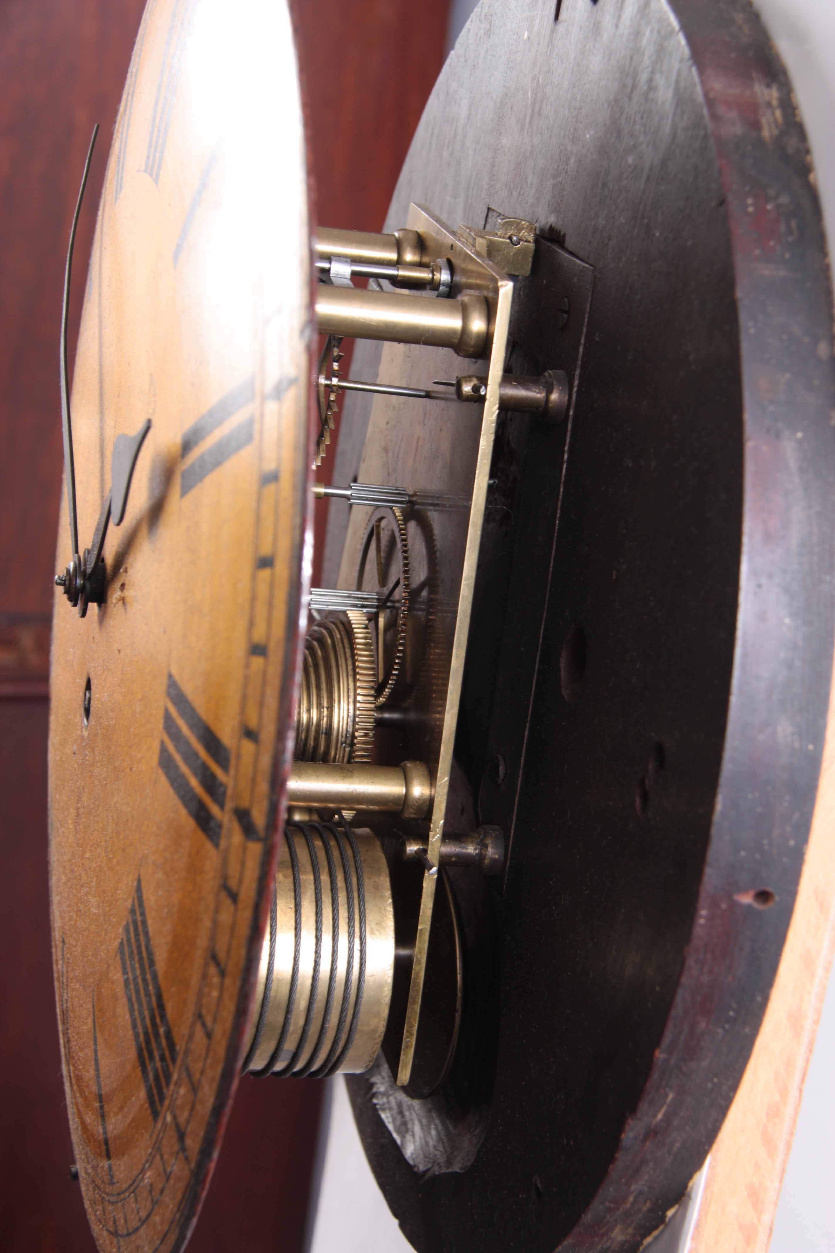 BRYSON, EDINBURGH. AN EARLY 19TH CENTURY SCOTTISH MAHOGANY WALL CLOCK having a drum-shaped case with - Image 5 of 13