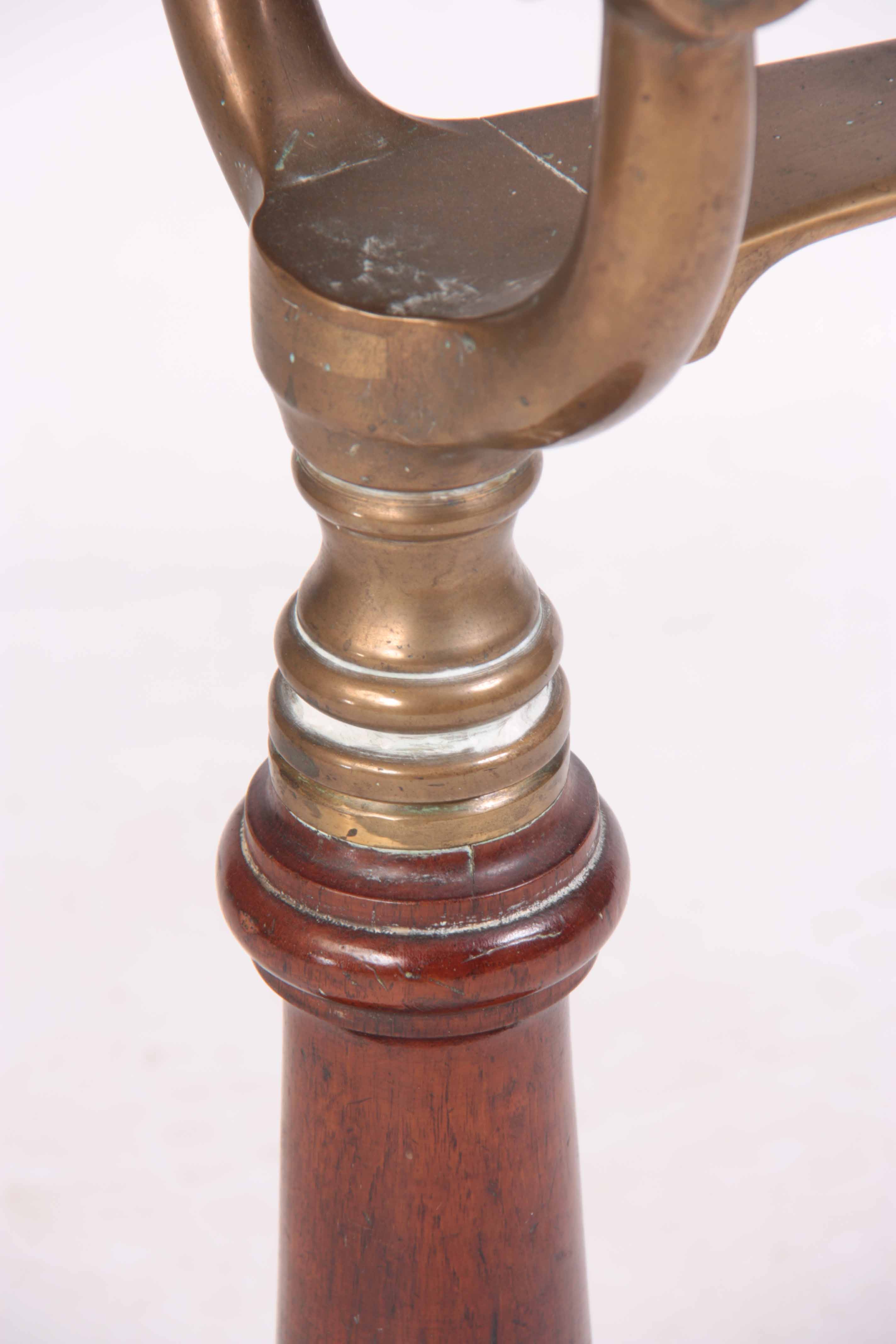 A 19th CENTURY BRONZE SIGNAL CANON mounted on mahogany turned base, 60cm long, 64cm high - Image 5 of 8