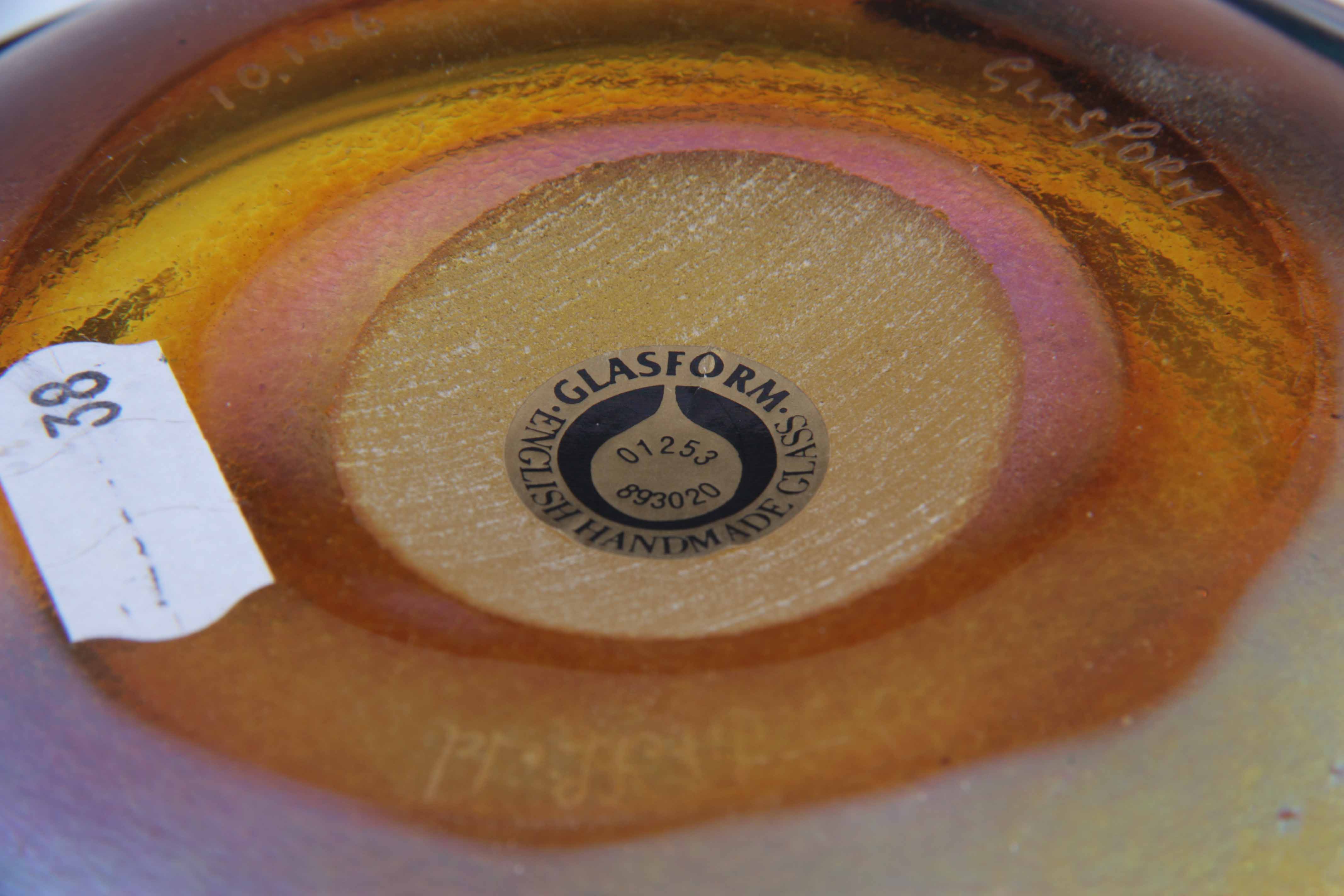 A LATE 20TH CENTURY JOHN DITCHFIELD GLASS FORM IRIDESCENT GLASS BOWL, signed and numbered, with - Image 3 of 6