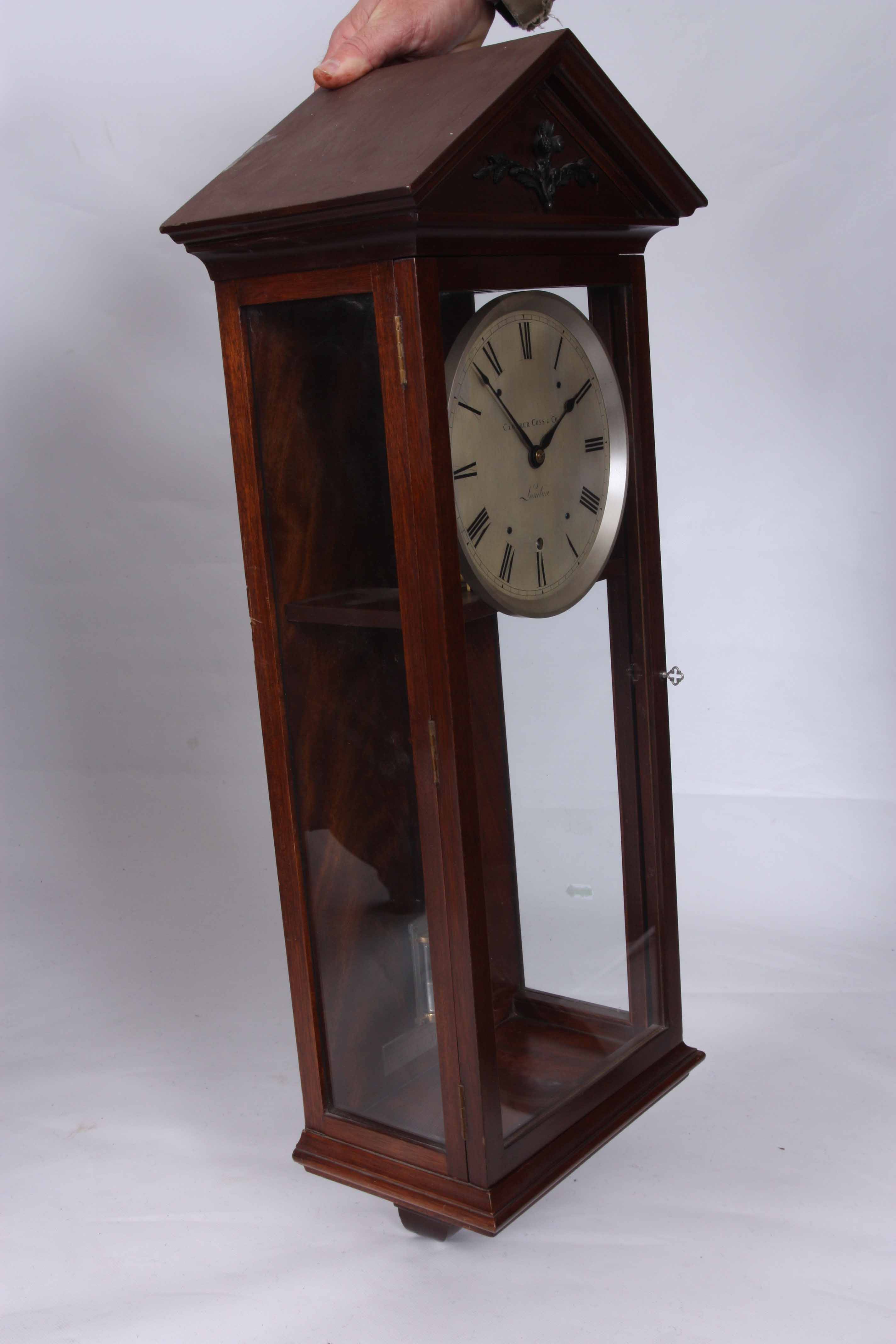 CAMERER CUSS & CO, LONDON A FINE EARLY 20TH CENTURY YEAR GOING REGULATOR WALL CLOCK the mahogany - Image 10 of 10