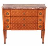 PHILIP DUPRE, A SIGNED 19TH CENTURY KINGWOOD AND ROSEWOOD INLAID FRENCH COMMODE with moulded edge