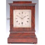 J. BENNETT, NORWICH. A SMALL MID 19TH CENTURY ROSEWOOD FOUR GLASS MANTEL CLOCK the case of square