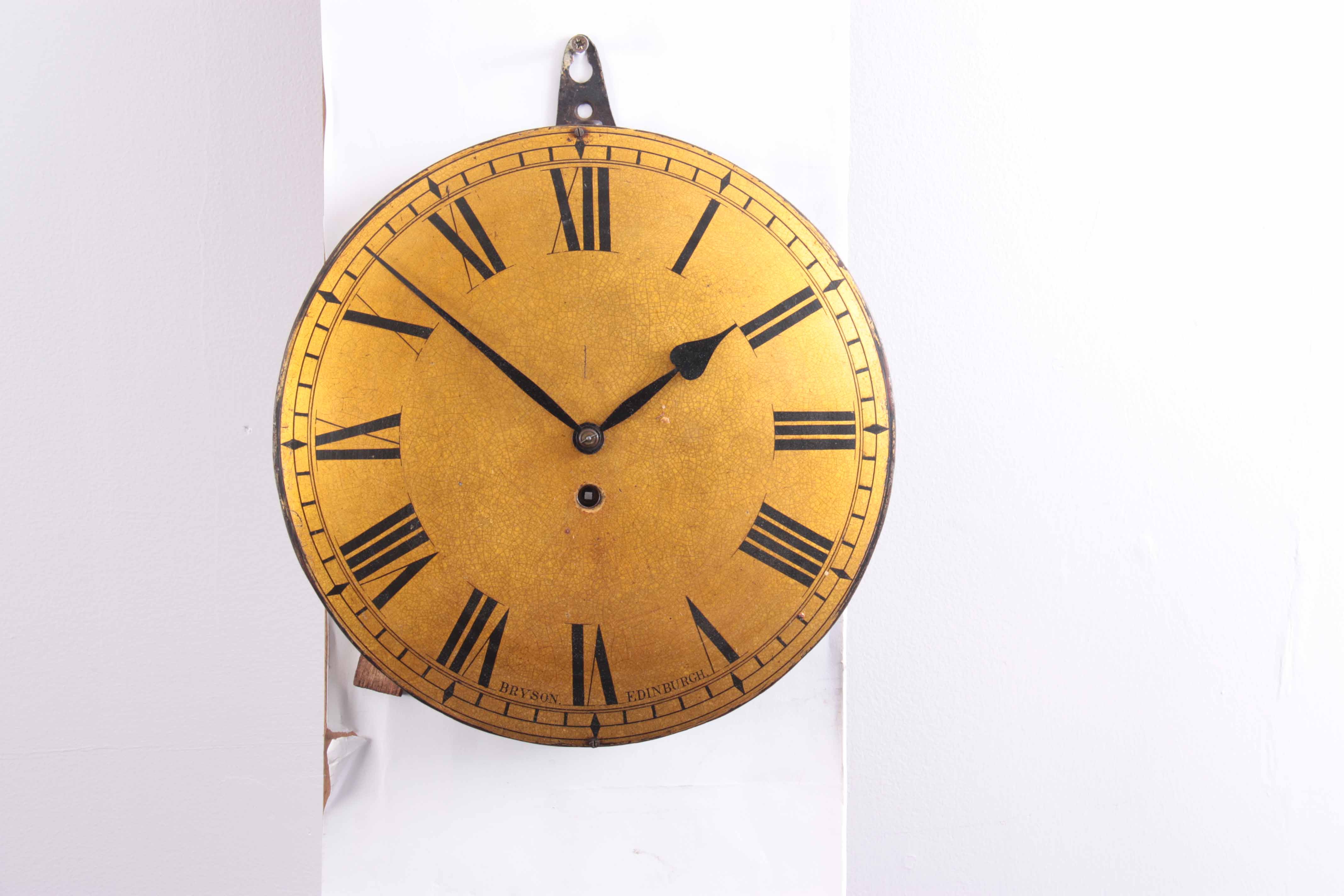 BRYSON, EDINBURGH. AN EARLY 19TH CENTURY SCOTTISH MAHOGANY WALL CLOCK having a drum-shaped case with - Image 2 of 13