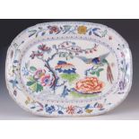 AN EARLY/MID 19TH CENTURY DAVENPORT STONE CHINA ASHETTE with colourfully decorated oriental bird and