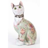 A FAIENCE CAT ATTRIBUTED TO EMILE GALLÉ CIRCA 1900 Naturalistically modelled, glazed and painted