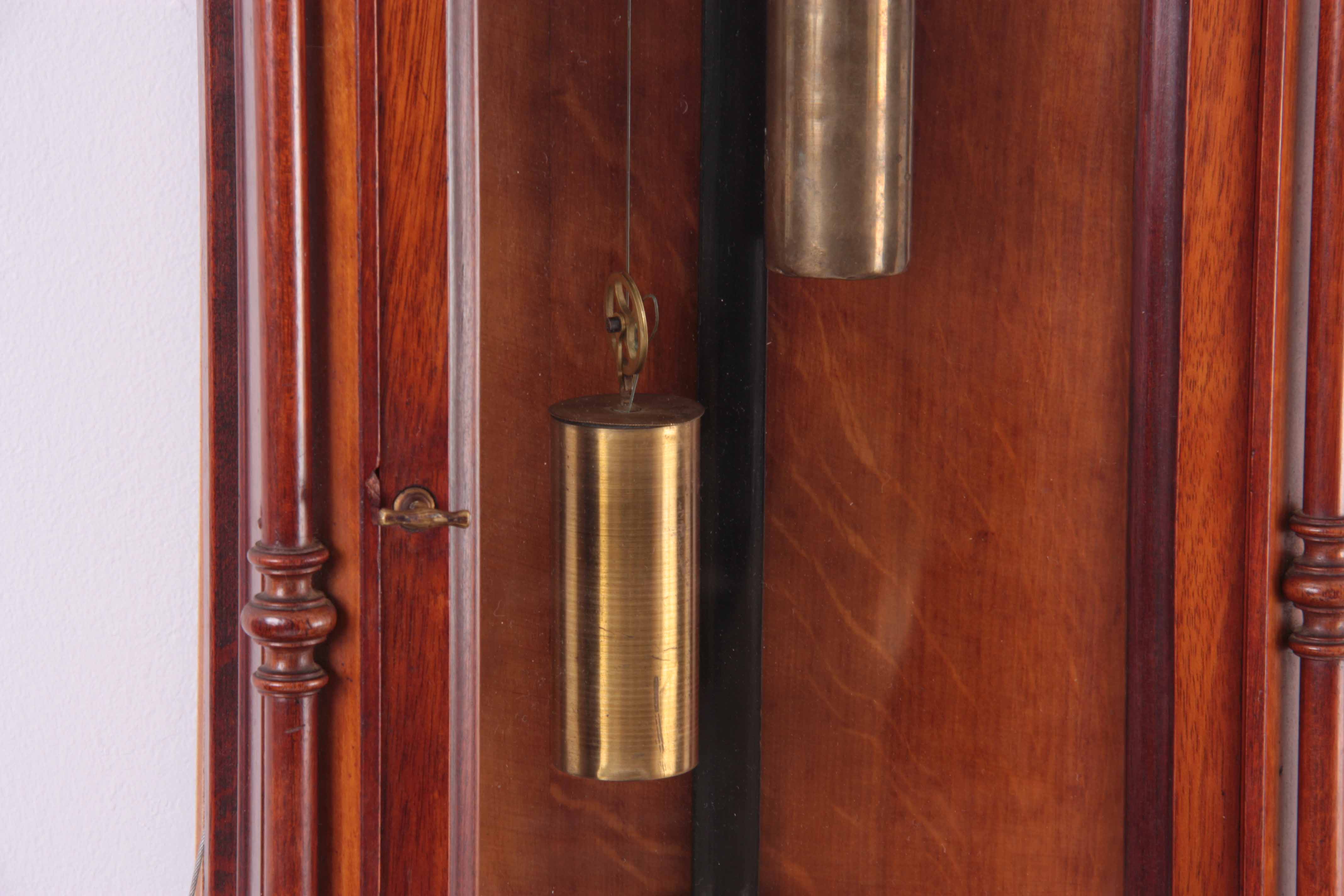 A LATE 19TH CENTURY GERMAN WALNUT VIENNA STYLE WALL CLOCK the case with detachable carved pediment - Image 4 of 8