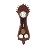 JOSEPH MERGER, DRESDEN. A RARE 19TH CENTURY SERPENTINE CASED ROSEWOOD VIENNA REGULATOR WITH CALENDAR