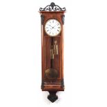 A MID 19th CENTURY BIEDERMEIER VIENNA REGULATOR WALL CLOCK the rosewood case having a carved