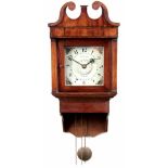 W. EVANS, SALOP. A LATE 18TH CENTURY OAK AND MAHOGANY HOODED WALL CLOCK the case having a swan