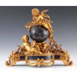 DENIERE, A. PARIS. A LATE 19TH CENTURY FRENCH ORMOLU FIGURAL MANTEL CLOCK the case having a blued