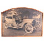 A LARGE EARLY 20th CENTURY PHOTOGRAPHIC FRAMED PRINT depicting a well-dressed gentleman in a vintage