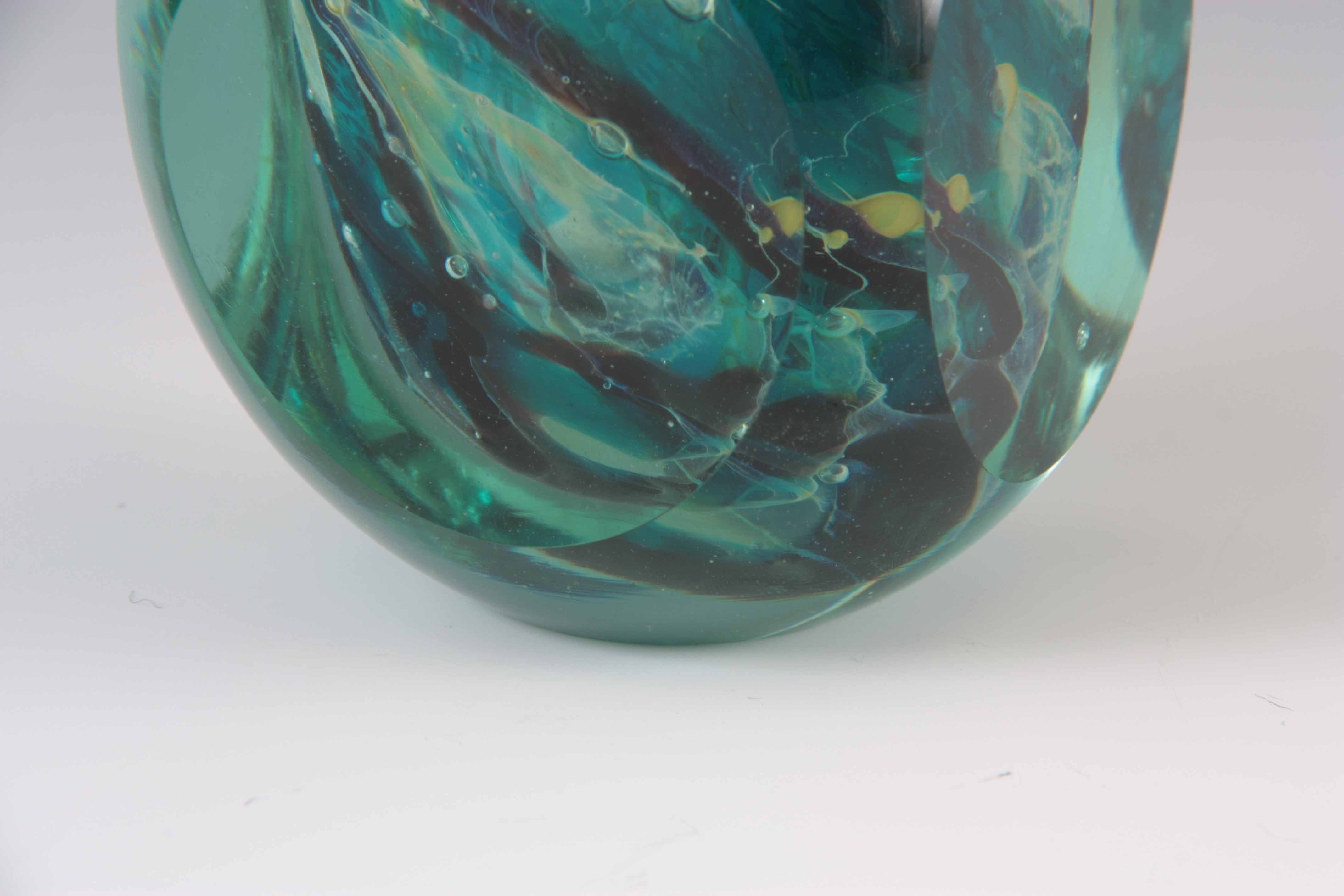 A MDINA GLASS LOLLIPOP VASE circa 1970s with faceted sides, signed, 18cm high 9.5cm wide. - Image 4 of 8