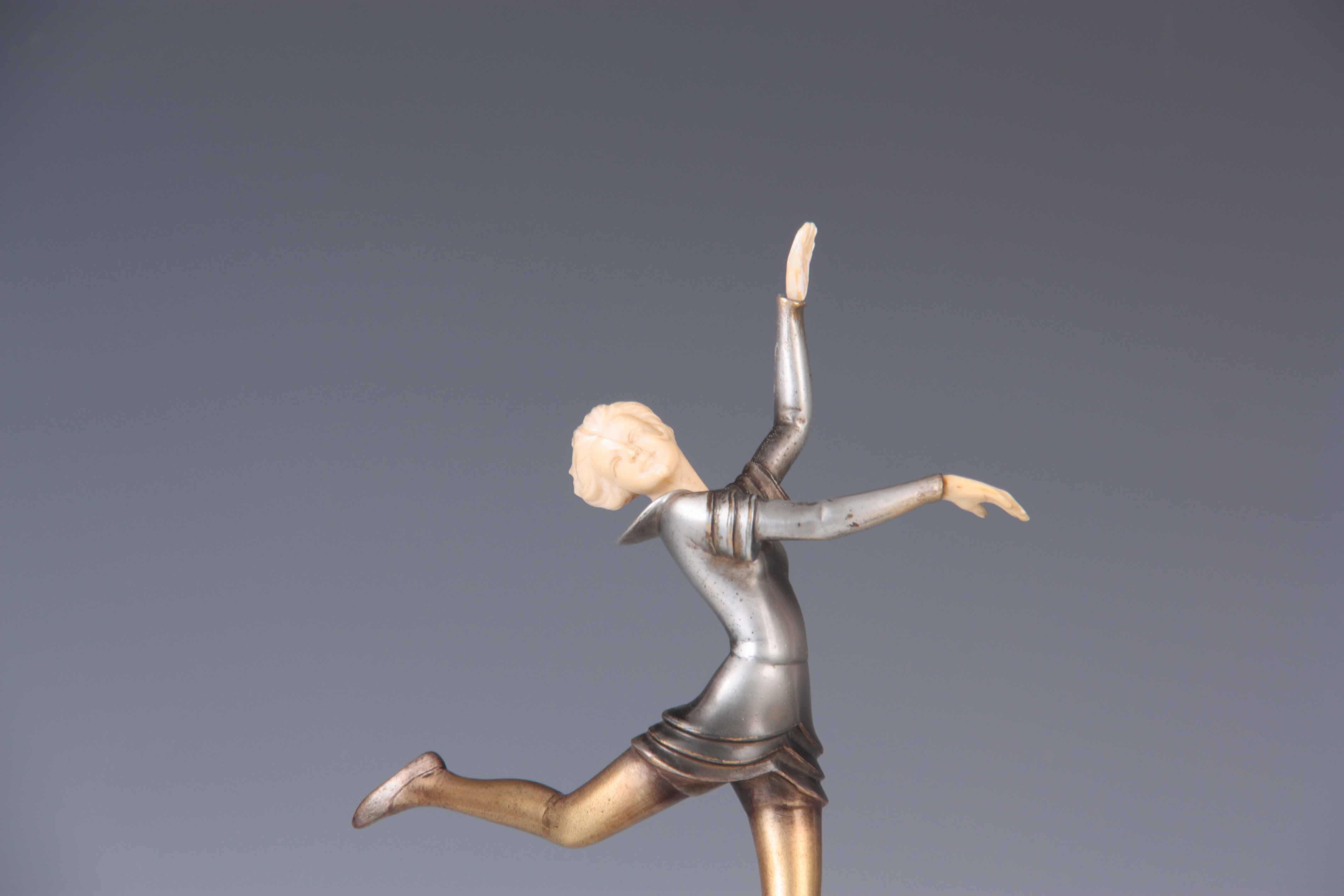 STEFAN DAKON, AUSTRIA (1904 - 1992). AN EARLY 20TH CENTURY SILVERED AND GOLD COLD PAINTED BRONZE - Image 2 of 4