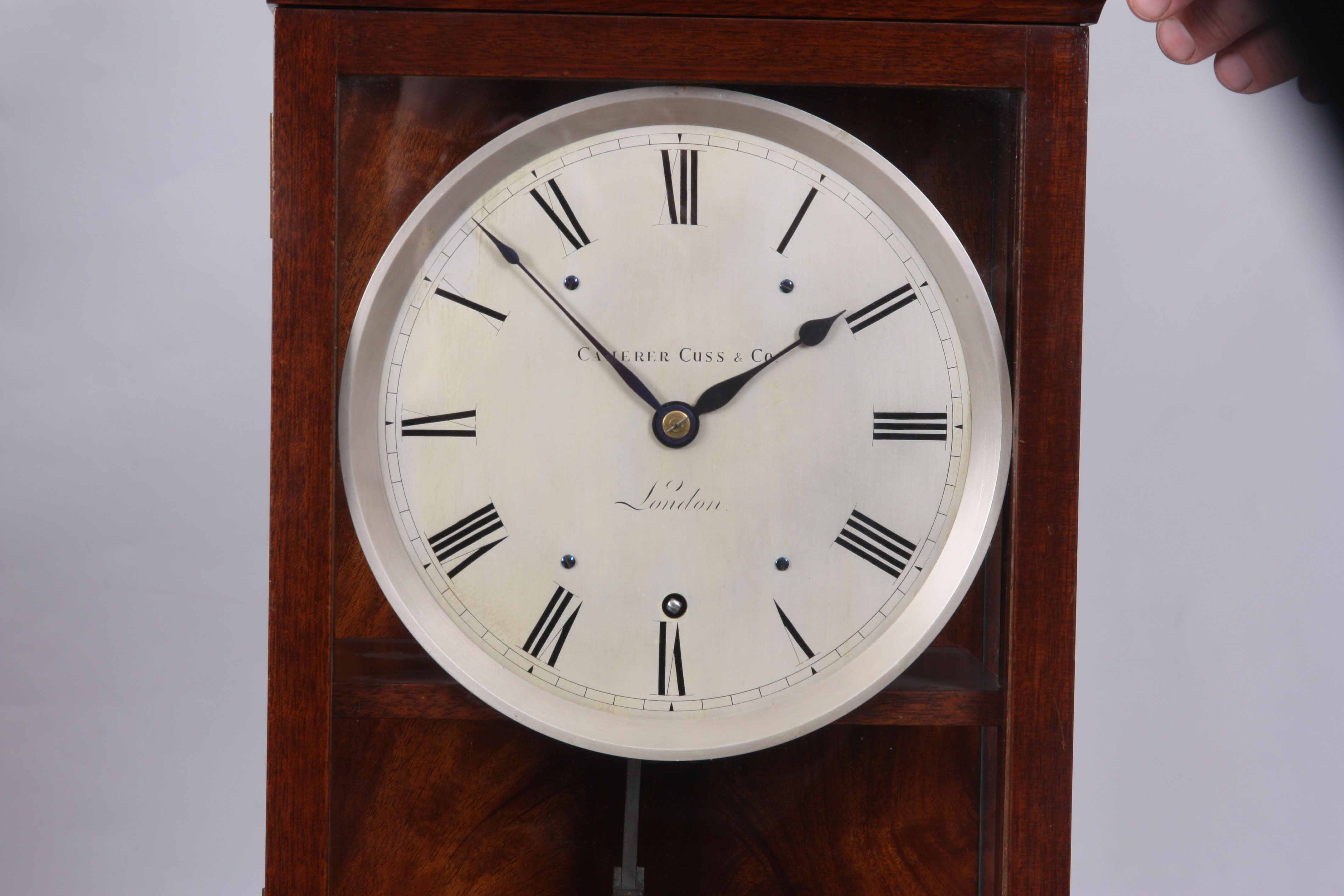 CAMERER CUSS & CO, LONDON A FINE EARLY 20TH CENTURY YEAR GOING REGULATOR WALL CLOCK the mahogany - Image 8 of 10