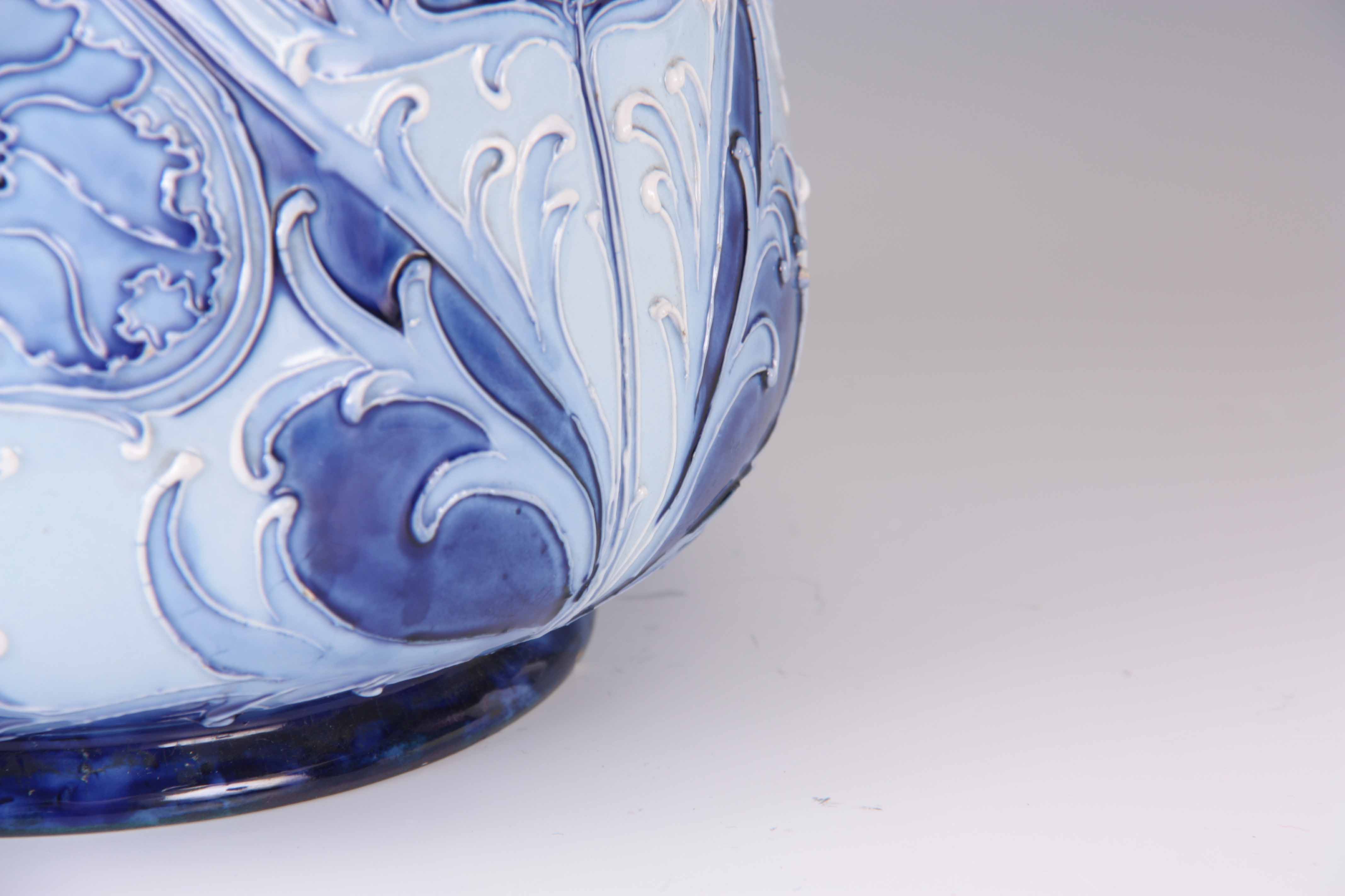 A FLORIAN WARE MOORCROFT VASE with stylised piped floral decoration with a printed label for ' - Image 4 of 6