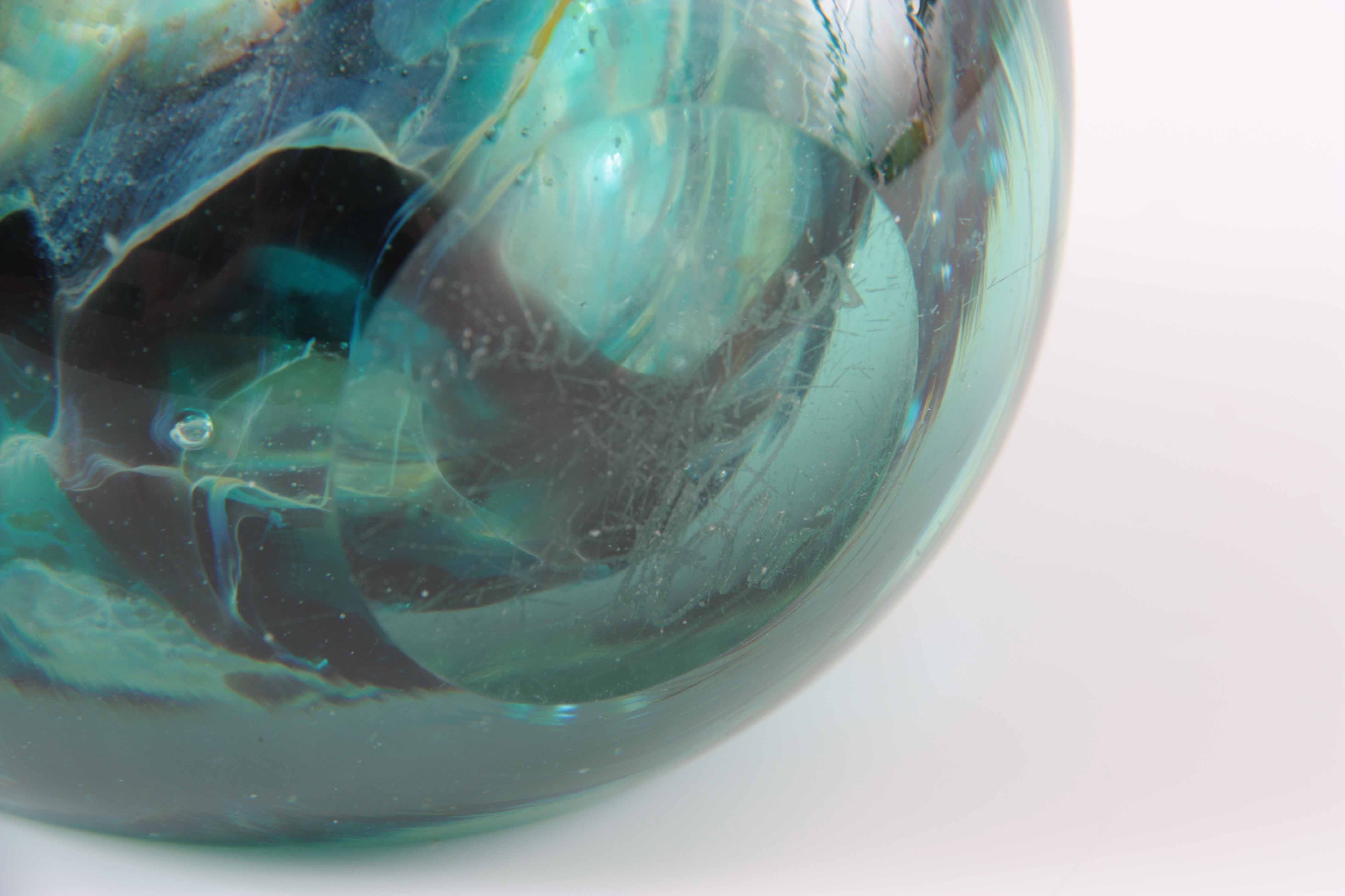 A MDINA GLASS LOLLIPOP VASE circa 1970s with faceted sides, signed, 18cm high 9.5cm wide. - Image 8 of 8