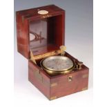 McGREGOR AND GARDINER, LONDON NO. 3689. A 19TH CENTURY TWO DAY MARINE CHRONOMETER in a mahogany