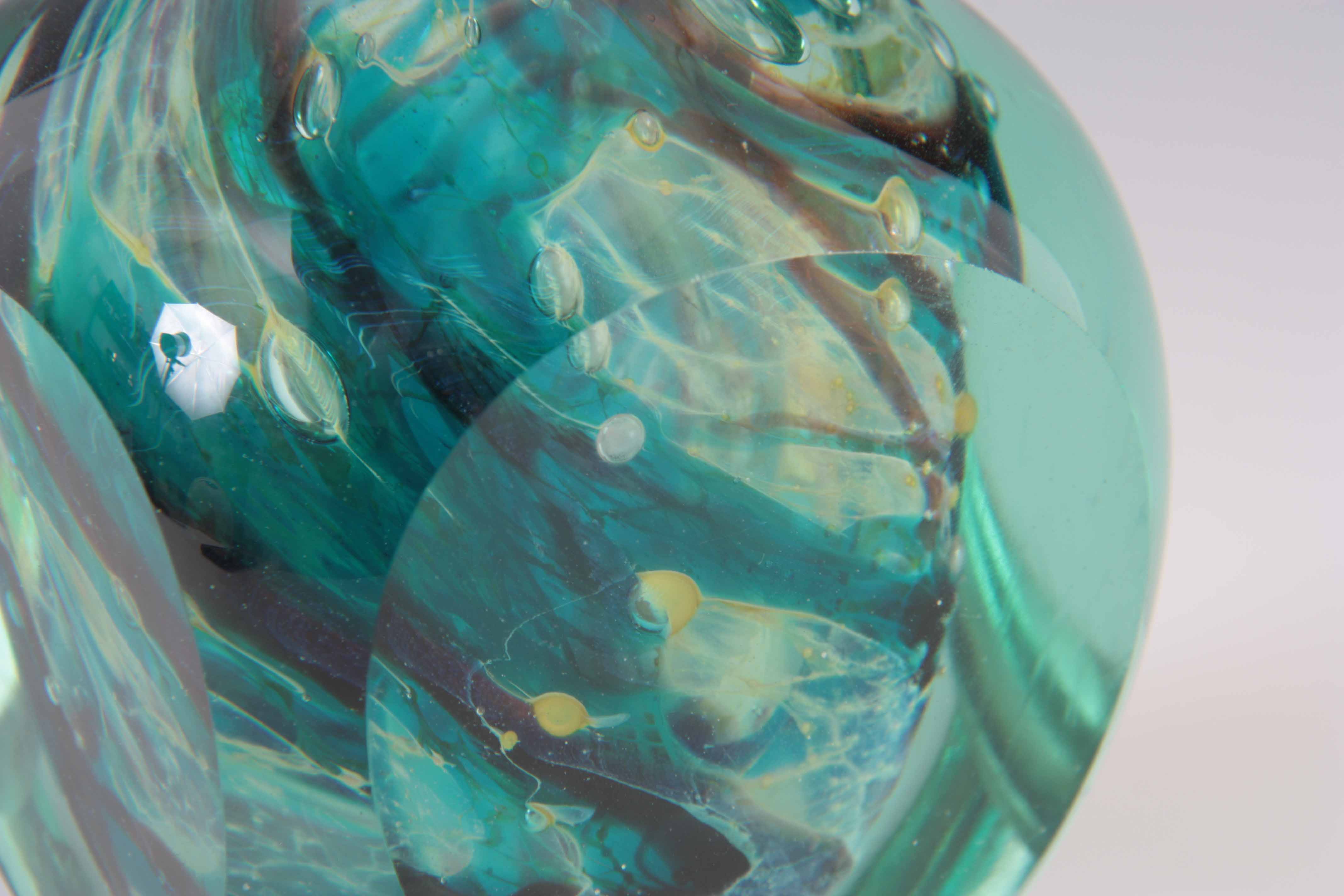 A MDINA GLASS LOLLIPOP VASE circa 1970s with faceted sides, signed, 18cm high 9.5cm wide. - Image 5 of 8