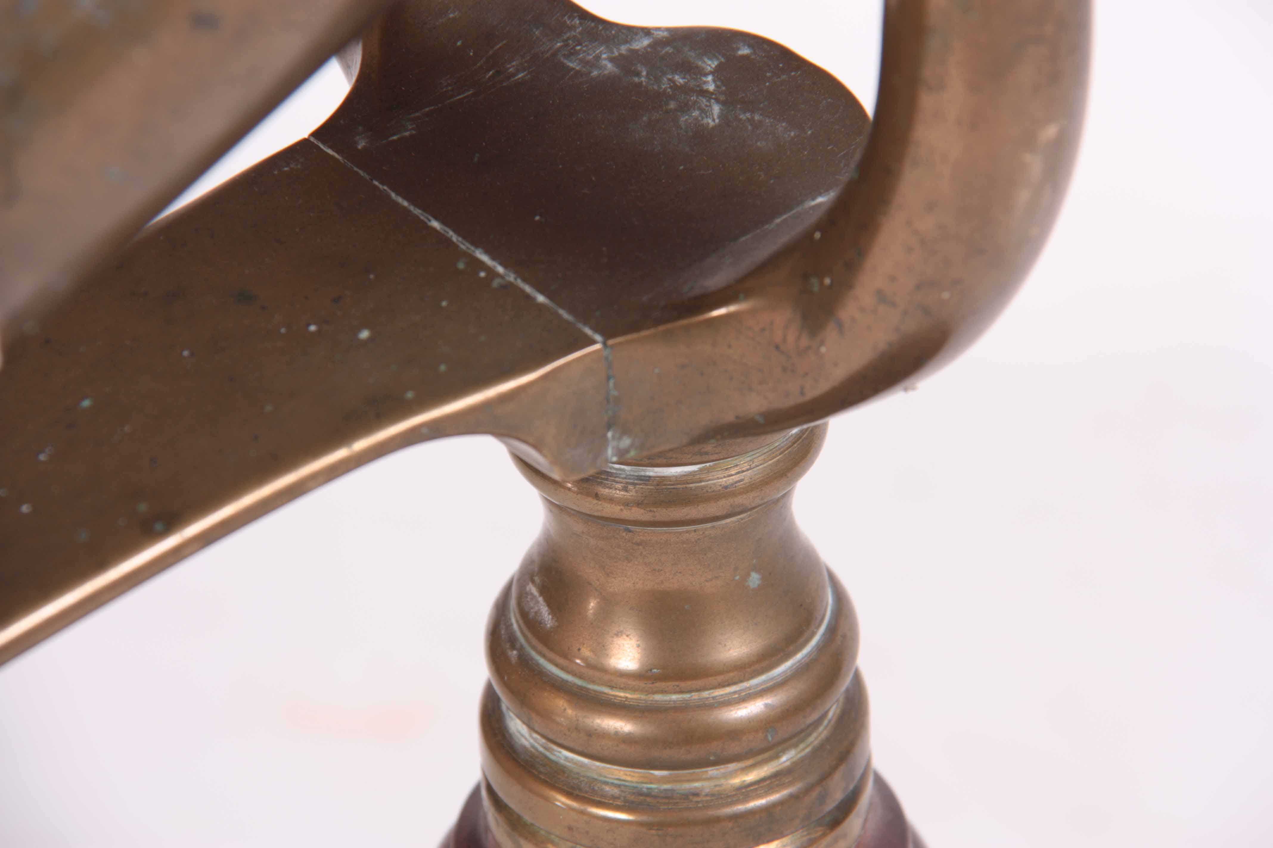 A 19th CENTURY BRONZE SIGNAL CANON mounted on mahogany turned base, 60cm long, 64cm high - Image 8 of 8