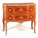 AN UNUSUAL LATE 19TH CENTURY LOUIS XI STYLE AMBOYNA AND KINGWOOD INLAID FRENCH SECRETAIRE COMMODE