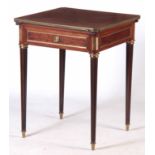 LAMPRE, PARIS. A FINE 19TH CENTURY MAHOGANY AND ORMOLU MOUNTED FRENCH ENVELOPE TABLE with swivelling