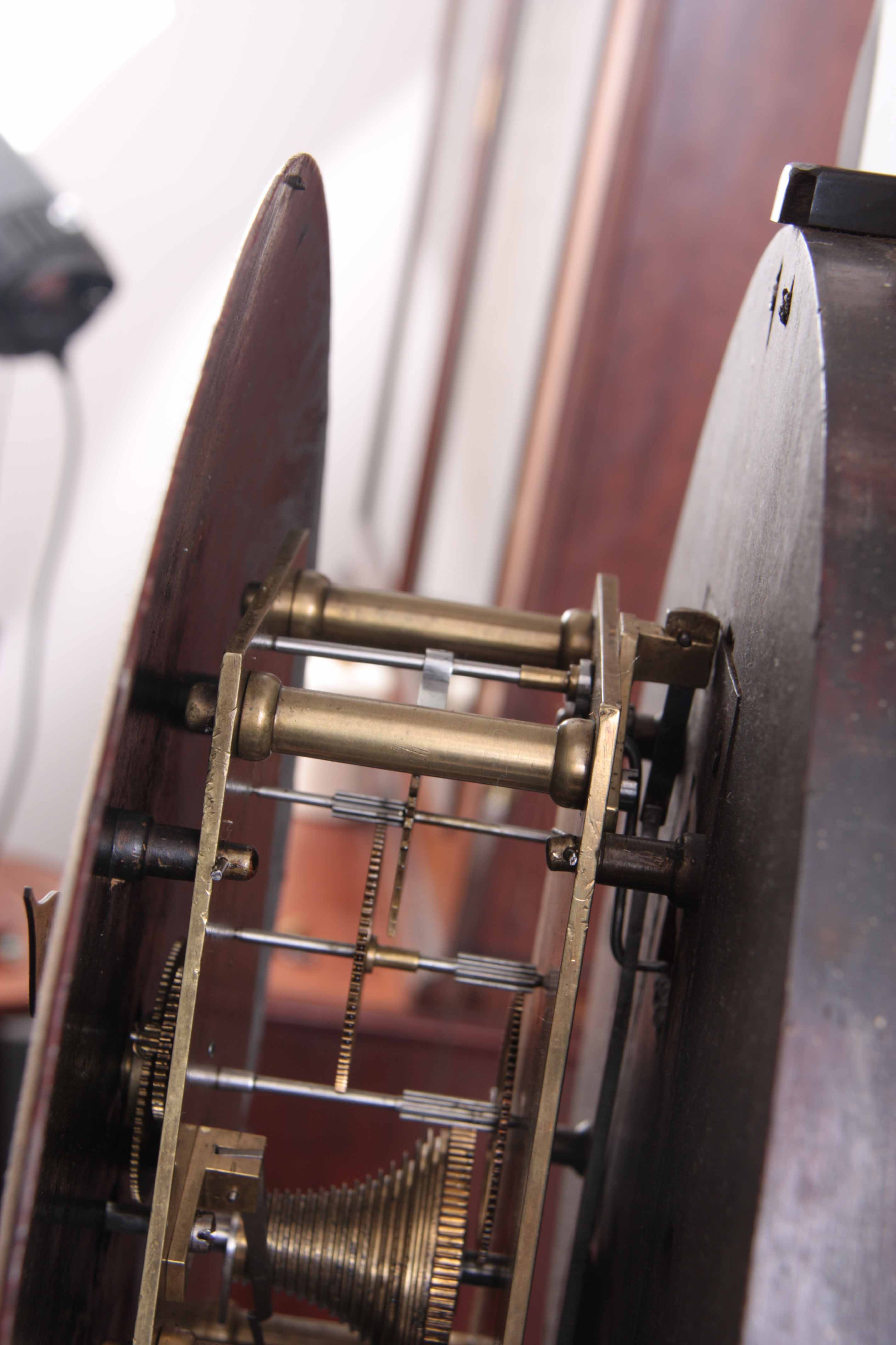 BRYSON, EDINBURGH. AN EARLY 19TH CENTURY SCOTTISH MAHOGANY WALL CLOCK having a drum-shaped case with - Image 7 of 13