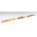 A 19TH CENTURY IVORY SILVER MOUNTED 8 KEY FLUTE by Manzane London overall length 66.5cm.