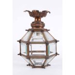 A FRENCH LOUIS XIV STYLE EARLY 20TH CENTURY GILT BRASS "VERSAILLES STYLE" HANGING HALL LANTERN