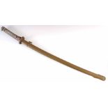 A WW2 JAPANESE ARMY NCO's SHIN-GUNTO PATTERN SWORD with a single-fullered blade, no. 100516