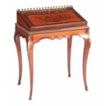 A FINE 19TH CENTURY LOUIS XVI STYLE SATINWOOD AND ROSEWOOD ORMOLU-MOUNTED MARQUETRY INLAID LADIES