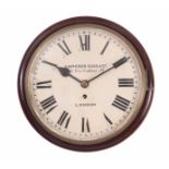 CAMERER CUSS & CO, 56 NEW OXFORD ST. LONDON. AN EARLY 19TH CENTURY MAHOGANY 10" CONVEX DIAL CLOCK