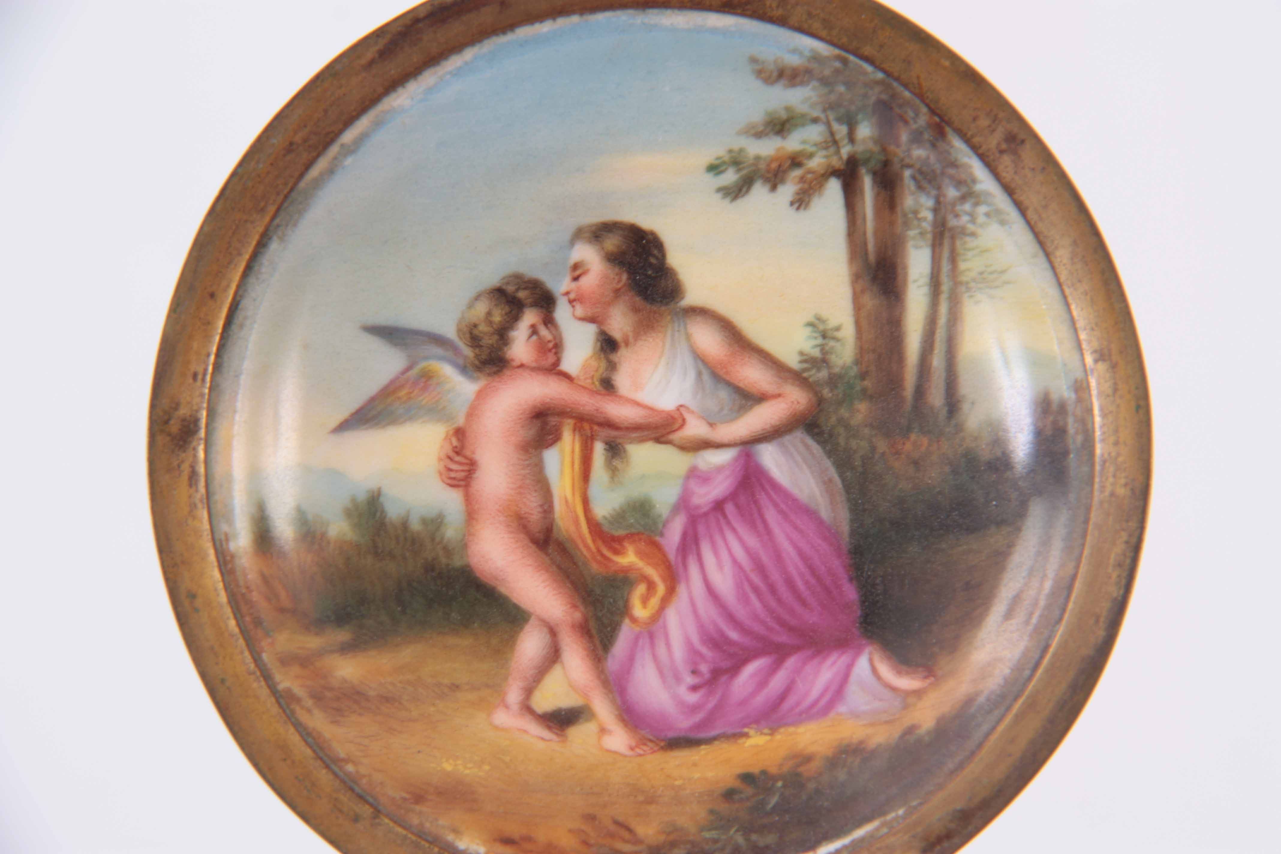 AN EARLY 20TH CENTURY ROYAL VIENNA PORCELAIN LIDDED TANKARD “Amor u. Psyche” with gilt metal front - Image 7 of 7
