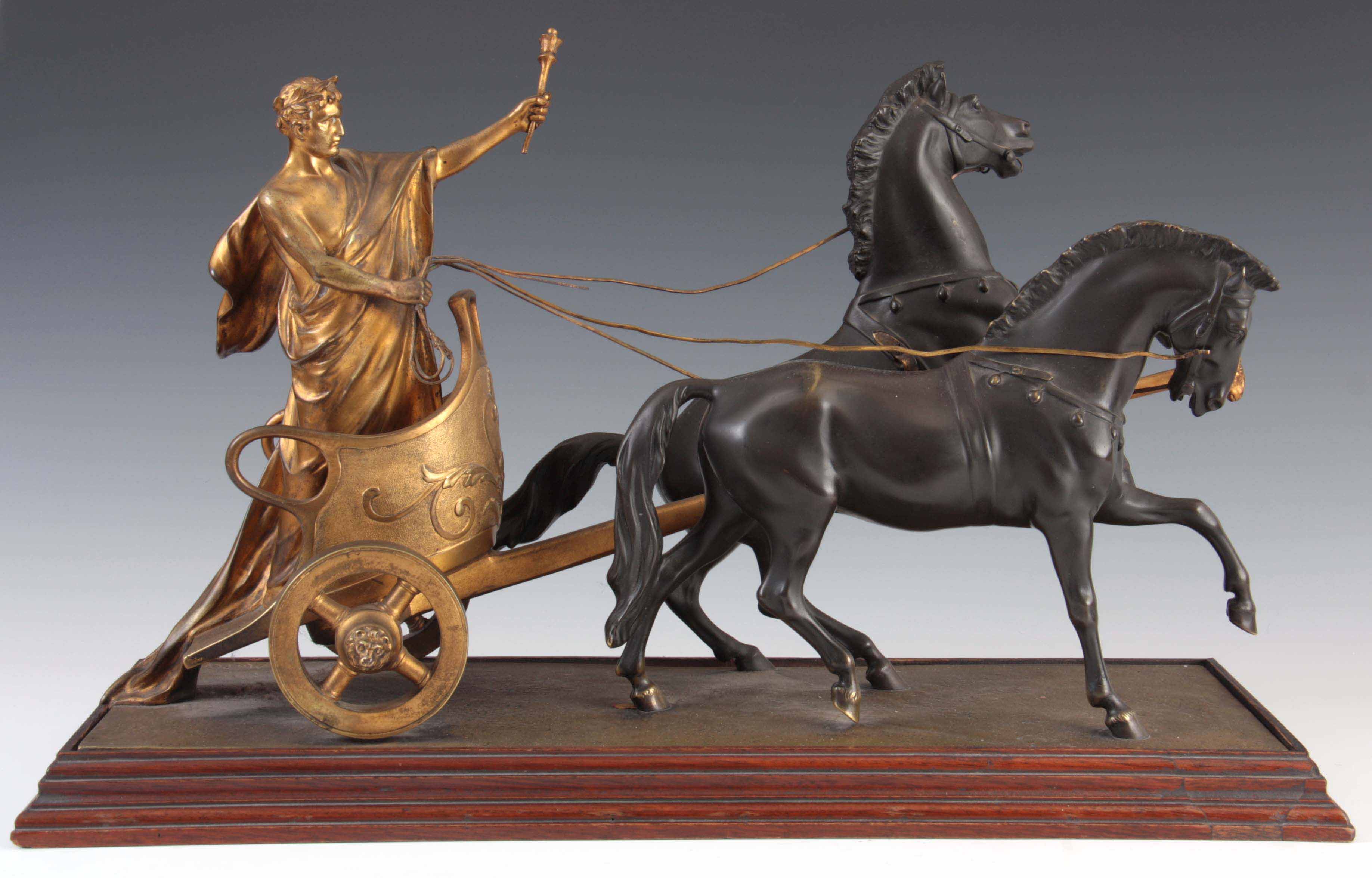 HANS MULLER, AUSTRIA (1873-1937) A LATE 19TH CENTURY BRONZE AND GILT BRONZE SCULPTURE depicting a