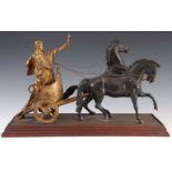 HANS MULLER, AUSTRIA (1873-1937) A LATE 19TH CENTURY BRONZE AND GILT BRONZE SCULPTURE depicting a