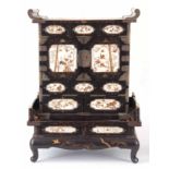 A FINE 19TH CENTURY JAPANESE CHINOISERIE LAQUERED TABLE COLLECTORS CABINET WITH SHIBIARMA IVORY