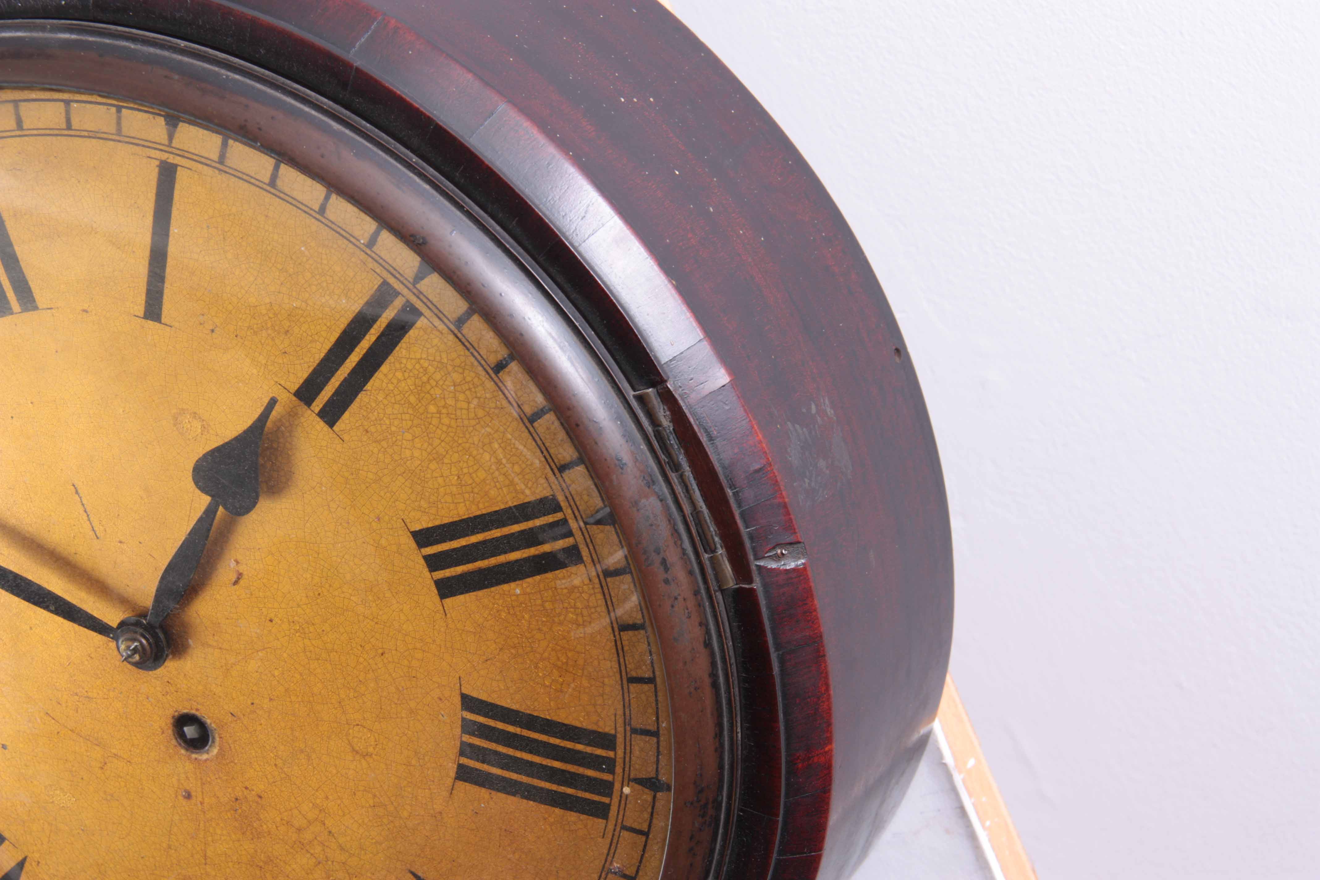 BRYSON, EDINBURGH. AN EARLY 19TH CENTURY SCOTTISH MAHOGANY WALL CLOCK having a drum-shaped case with - Image 12 of 13