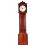 TIGHT, READING. A FINE REGENCY FIGURED MAHOGANY DOMESTIC REGULATOR LONGCASE CLOCK having an