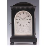 BETHEL JACOBS, 7 WHITEFRIARGATE, HULL. A FINE LATE REGENCY EBONISED DOUBLE FUSEE BRACKET CLOCK OF