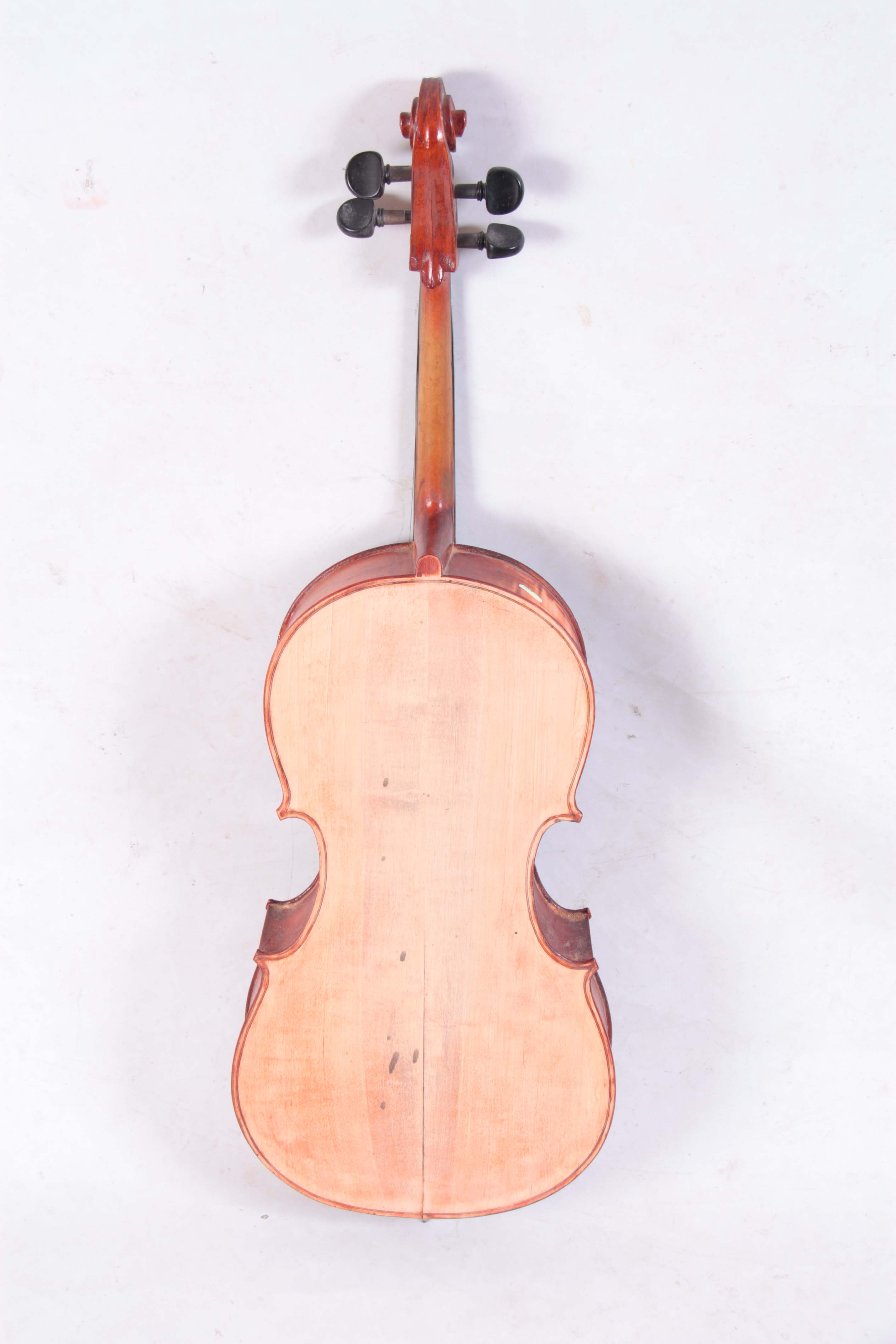 A HALF SIZE CELLO, the back has been sanded down and needs varnishing ...