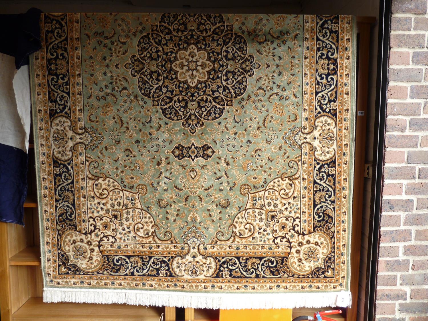 Keshan Green ground Rug 2.3 x 1.6 m - Image 2 of 2