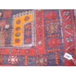 Antique Large Red ground Rug with Tree and Figural decoration, 289 x 168
