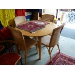 Lloyd Loom Circular dining table with matching set of 4 woven chairs