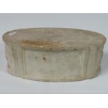 19thC Italian Grand Tour White Marble oval monument base (copy of The Equestrian Statue of Marcus