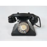 Vintage Black Dial Telephone marked GPO C37/234 to base. Condition: Some wear to paper on dial