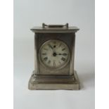 Early 20thC Junghans in white metal foliate decorated case, Roman numeral dial with second dial