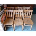 Set of 6 Walnut Chapel Chairs with bible racks