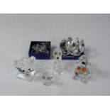 Collection of assorted Swarovski Crystal figures inc. Swan, Dog, Owl etc. Condition: some repairs