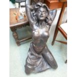 Very Large Cast Iron Reclining Semi Nude figure of a Woman, 71cm in Height